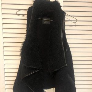 Black furry vest by Love Tree